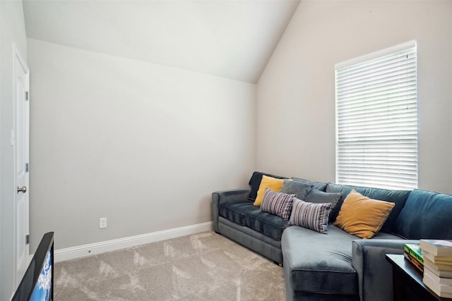 1456 Silent Springs Dr, Fort Worth, TX 76052 - carpeted living room with vaulted ceiling and baseboards