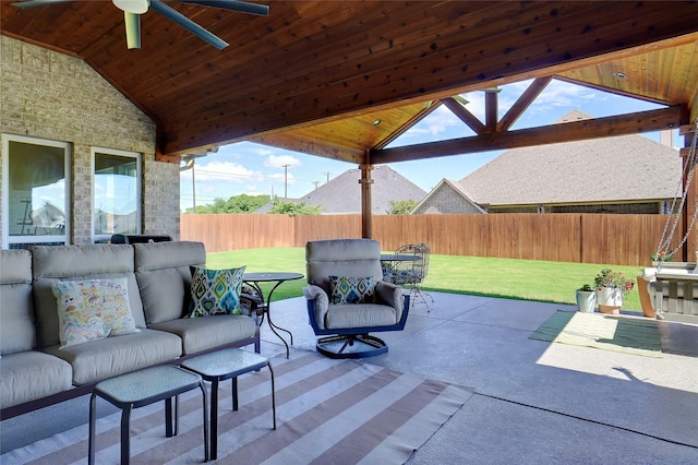 1456 Silent Springs Dr, Fort Worth, TX 76052 - view of patio / terrace with ceiling fan and outdoor lounge area