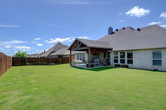 1456 Silent Springs Dr, Fort Worth, TX 76052 - back of property with a chimney, a patio, and a shingled roof