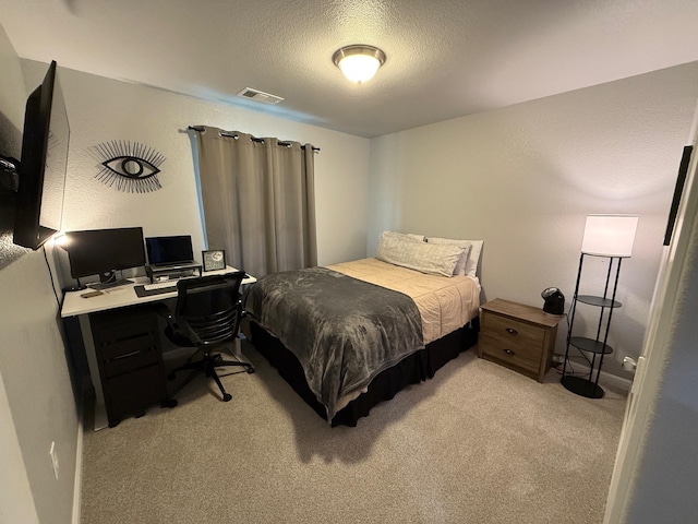 1253 E Ramsey Ave, Fort Worth, TX 76104 - bedroom with light carpet, a textured ceiling, an office area, and baseboards