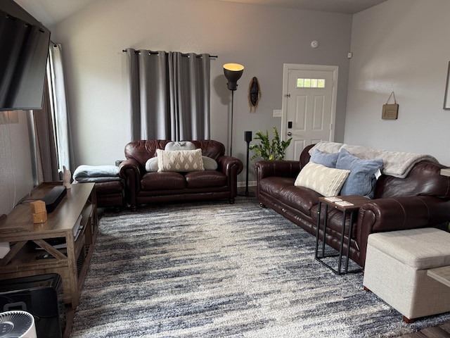 1253 E Ramsey Ave, Fort Worth, TX 76104 - living area with carpet and lofted ceiling