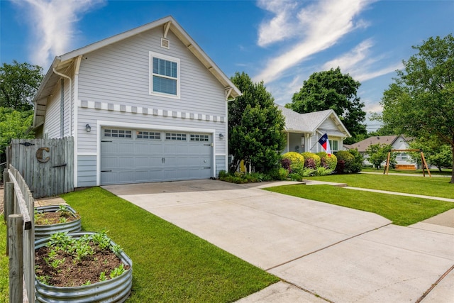 traditional-style house with concrete driveway and an attached garage