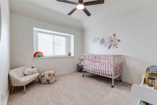 7333 Valencia Grove Ct, Fort Worth, TX 76132 - bedroom with carpet floors, a nursery area, and a ceiling fan