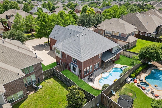 509 Wentworth Ln, Murphy, TX 75094 - aerial perspective of suburban area featuring a pool area