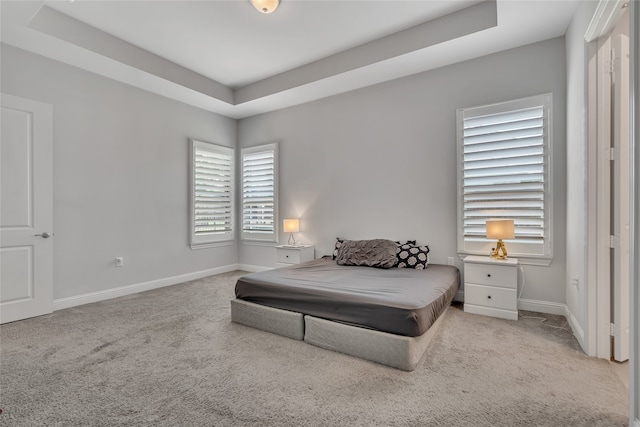 175 Calla Dr, Flower Mound, TX 75028 - carpeted bedroom with baseboards and a tray ceiling