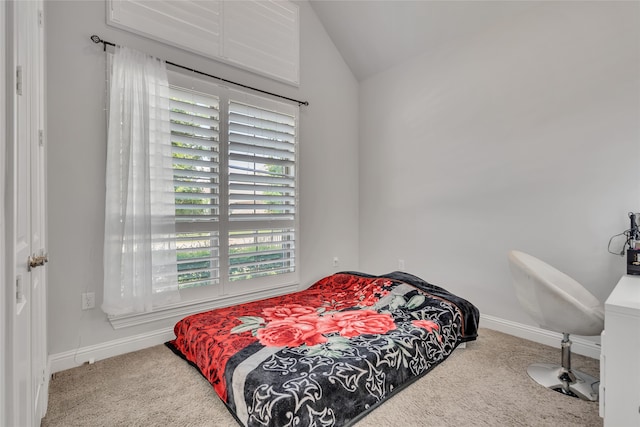 175 Calla Dr, Flower Mound, TX 75028 - carpeted bedroom with vaulted ceiling and baseboards