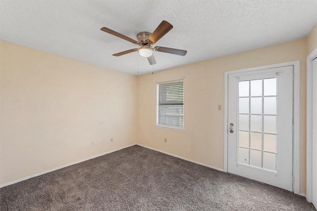 1226 Baylor Ave Unit 116, Waco, TX 76706 - carpeted spare room featuring a ceiling fan, a textured ceiling, and baseboards