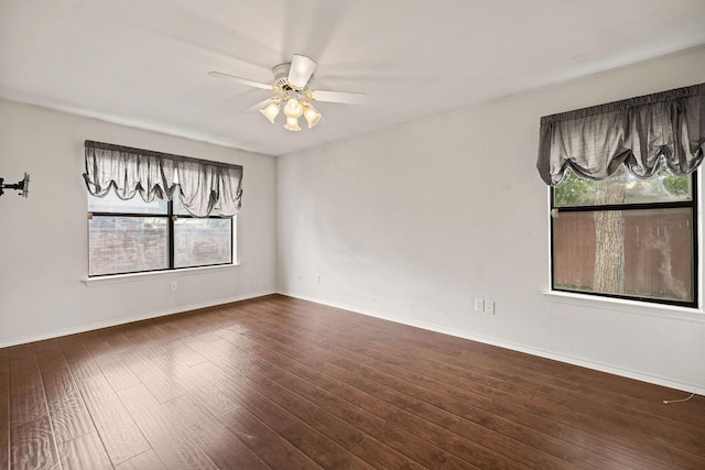 1120 Forest Creek St, Benbrook, TX 76126 - empty room with a ceiling fan, wood finished floors, and baseboards