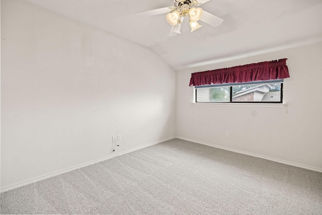 1120 Forest Creek St, Benbrook, TX 76126 - unfurnished room featuring lofted ceiling, carpet floors, baseboards, and a ceiling fan
