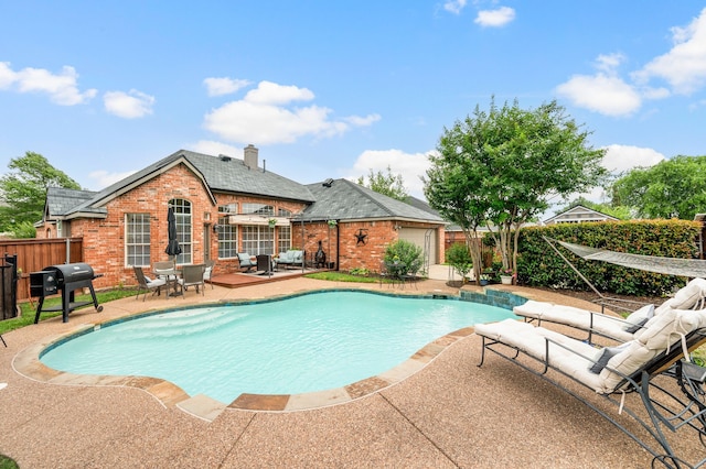 1820 Lacey Oak Ln, Keller, TX 76248 - view of pool featuring a patio, grilling area, and a fenced backyard