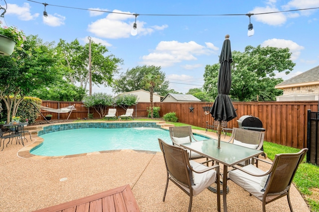 1820 Lacey Oak Ln, Keller, TX 76248 - view of swimming pool featuring a patio area, a fenced backyard, and outdoor dining area
