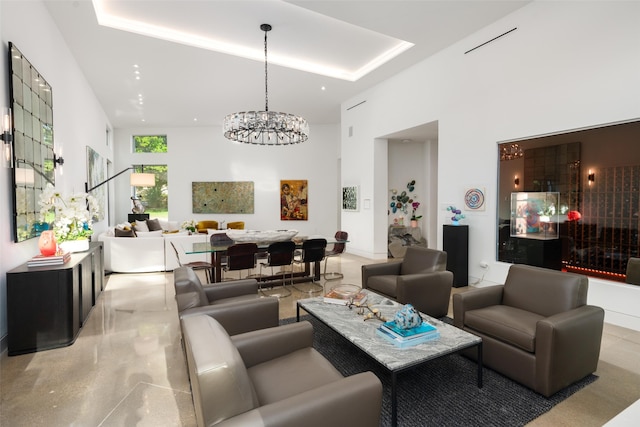 building lobby with a towering ceiling