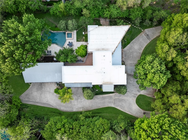bird's eye view of a pool