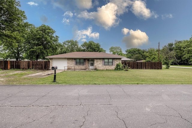 204 E 2nd St, Quinlan, TX 75474 - ranch-style house featuring a garage and concrete driveway