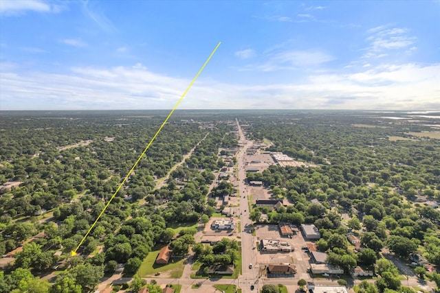 drone / aerial view of a heavily wooded area