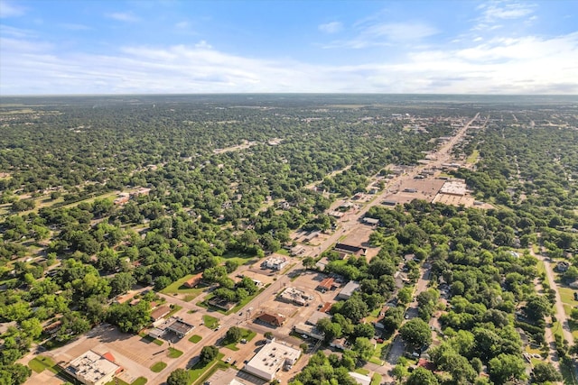 drone / aerial view of a heavily wooded area