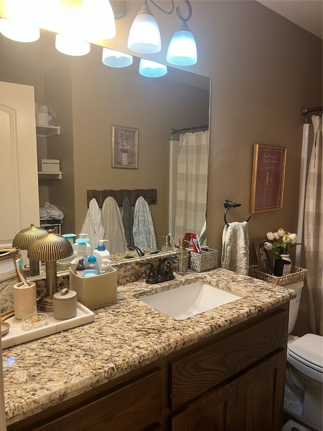 bathroom with toilet and vanity
