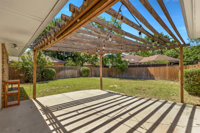 view of patio / terrace featuring a pergola