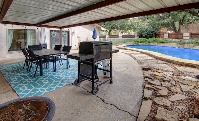 1022 Kintner Dr, Graham, TX 76450 - view of pool with a patio, a fenced backyard, and outdoor dining area
