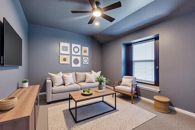 8505 Cactus Flower Dr, Fort Worth, TX 76131 - living room featuring a ceiling fan and light colored carpet