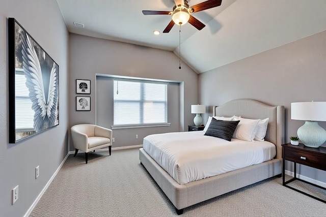 8505 Cactus Flower Dr, Fort Worth, TX 76131 - bedroom featuring carpet floors, vaulted ceiling, and ceiling fan