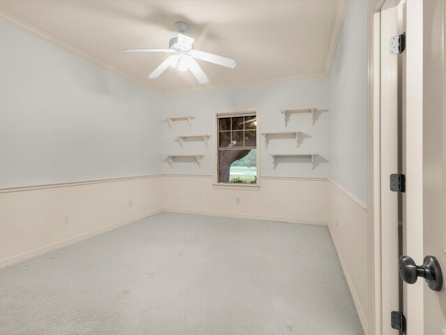 901 Saint James Dr, Fairview, TX 75069 - carpeted spare room featuring ornamental molding, a ceiling fan, and baseboards