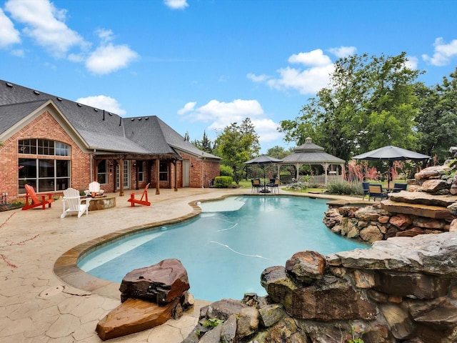 901 Saint James Dr, Fairview, TX 75069 - view of pool with a gazebo and a patio area