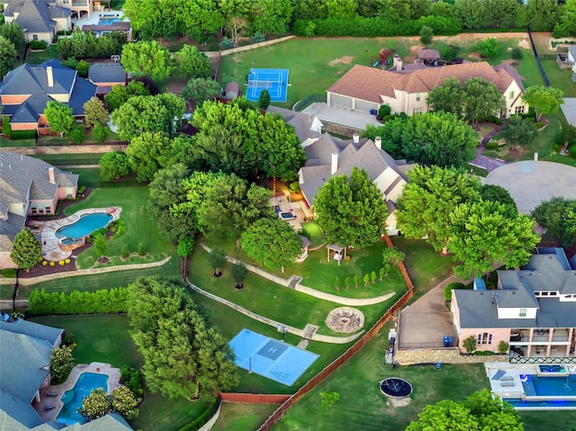 417 Windwood Ct, Mckinney, TX 75071 - aerial perspective of suburban area featuring a pool