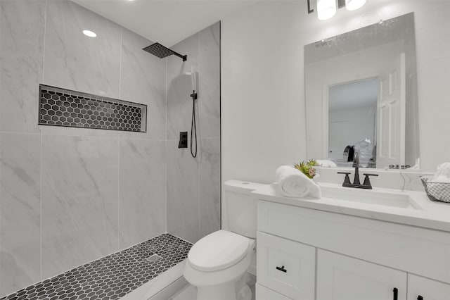 4608 Willow Elm Ct, Arlington, TX 76017 - full bath with a tile shower, toilet, and vanity