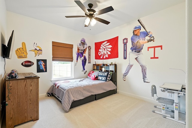 120 Crosswind Trl, Ovalo, TX 79541 - bedroom with carpet flooring, baseboards, and a ceiling fan