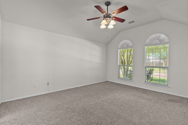 1060 Knightsbridge Dr, Frisco, TX 75036 - carpeted spare room with lofted ceiling, a ceiling fan, and baseboards
