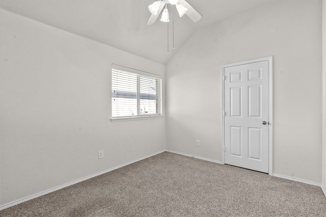 1060 Knightsbridge Dr, Frisco, TX 75036 - carpeted empty room featuring ceiling fan, lofted ceiling, and baseboards