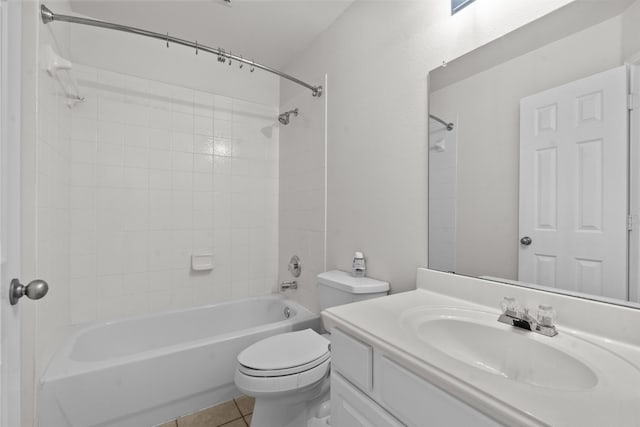 1060 Knightsbridge Dr, Frisco, TX 75036 - full bath with toilet, tile patterned floors, bathing tub / shower combination, and vanity