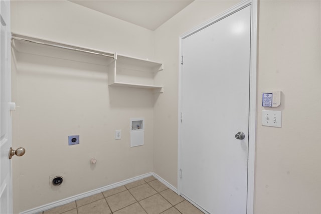 1060 Knightsbridge Dr, Frisco, TX 75036 - laundry room featuring electric dryer hookup, hookup for a washing machine, baseboards, light tile patterned floors, and hookup for a gas dryer