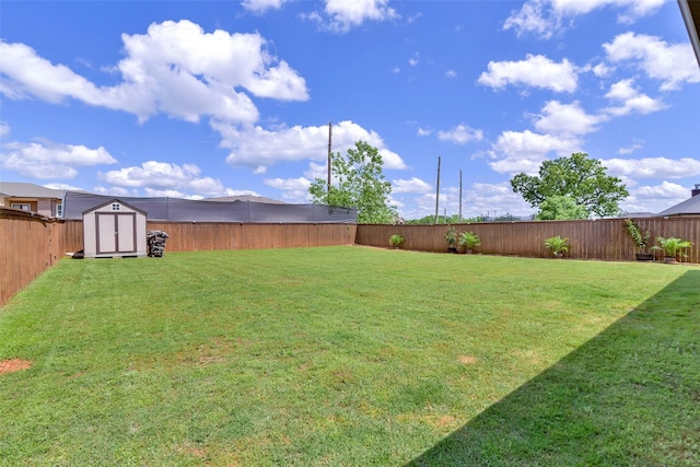 view of yard with a storage unit and an outdoor structure