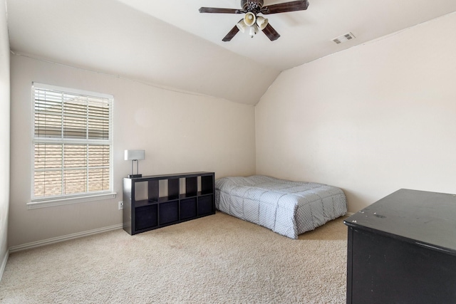 2048 Remington Ln, Frisco, TX 75033 - carpeted bedroom with vaulted ceiling, ceiling fan, and baseboards