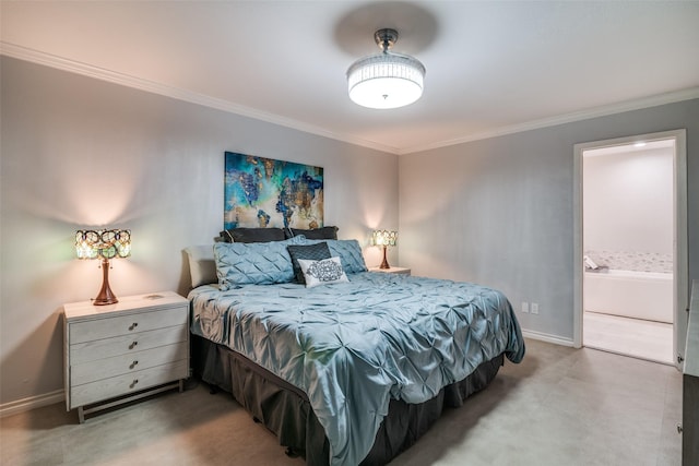 1301 Windy Meadow Dr, Plano, TX 75023 - bedroom with ornamental molding, baseboards, and ensuite bathroom