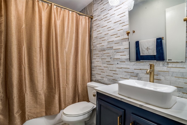 1301 Windy Meadow Dr, Plano, TX 75023 - bathroom featuring toilet, vanity, and a shower with curtain