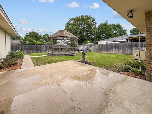 view of patio / terrace with a gazebo