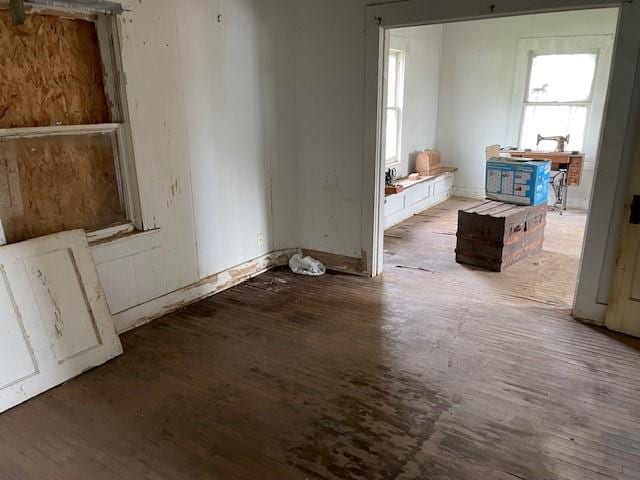empty room featuring wood finished floors