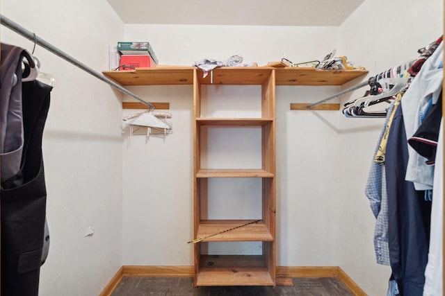 spacious closet featuring wood finished floors