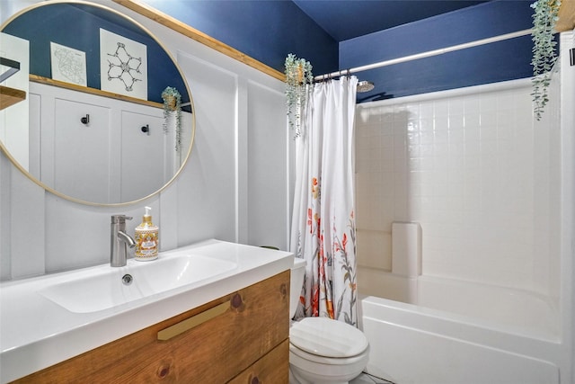 5012 Marina Del Rd, Fort Worth, TX 76179 - full bathroom with toilet, vanity, and shower / bathtub combination with curtain