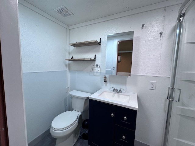235 Hcr 2128, Whitney, TX 76692 - bathroom with toilet, a stall shower, and vanity