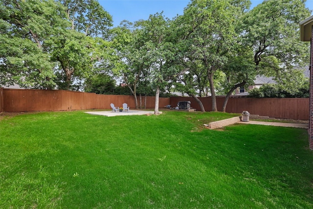 view of yard with a patio area