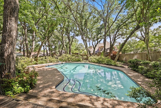 view of pool featuring a fenced backyard