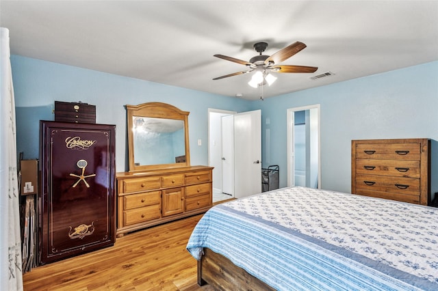 6405 Longmont Trl, Fort Worth, TX 76179 - bedroom with light wood-type flooring and ceiling fan