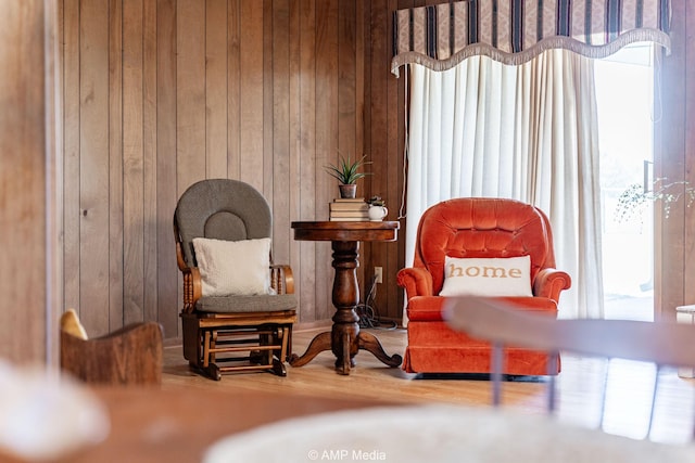 1201 New Hope Rd, Stamford, TX 79553 - living area featuring wood walls and wood finished floors