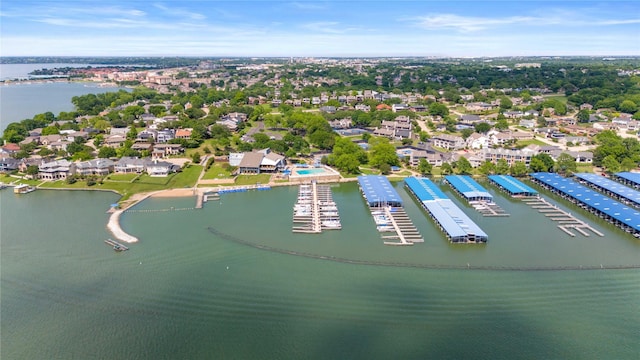 aerial overview of property's location with a large body of water