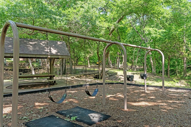 view of community jungle gym