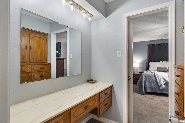 1317 Kingsbridge Dr, Garland, TX 75040 - ensuite bathroom with a textured ceiling and vanity